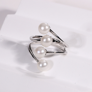 Bague en argent 925 originale KAMMY avec perle d'eau douce naturelle de 5 à 5,5 mm et zircon, bijoux fins - Product Image 2