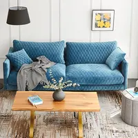 Sofa Pháp Hiện Đại Phòng Khách Đơn Giản Vải Sofa Bắc Âu Vải Nhung Kẻ Góc Thiết Kế Sofa Đơn Giản Đồ Nội Thất Gia Đình