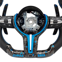 Volant personnalisé en fibre de carbone forgée bleue avec LED pour BMW F06 F10 F11 F15 F16 F20 F21 F22 F30 F31 F32 F33 F34 F35 F36 M3 F80