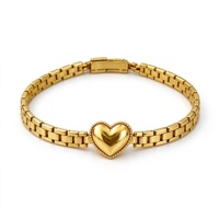 Bracelet Cœur HaoMi en Acier Inoxydable Plaqué Or 18K – Design Chic et Tendance Unisexe, Inaltérable, Minimaliste et Haut de Gamme – Nouvelle Tendance Mode