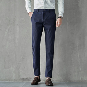 Venta caliente Pantalones sin hierro para hombres Pantalones casuales de negocios de pierna recta Pantalones de nueve puntos Pantalones negros - Product Image 3