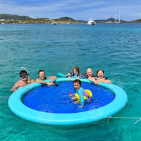 Radeau gonflable portatif pour hamac d'eau d'anneau flottant rond gonflable flottant agréable de famille