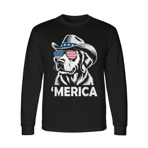 T-shirt à manches longues pour chien Labrador Retriever, drapeau américain, 4 juillet - Product Image 2