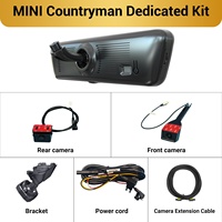 Pour MINI Countryman H8 Pro, caméra de rétroviseur avec streaming, caméra de tableau de bord 2K 8,2 pouces, double objectif avant et arrière, certifiée CE FCC, d'origine usine