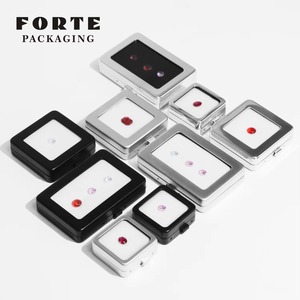 Estuche Metálico Cuadrado Pequeño FORTE para Gemas, con Acabado Brillante y Ventana para Piedras Pequeñas, Contenedor de Joyería Multitamaño - Product Image 5