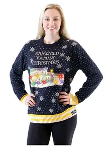 Manufacturers Wool Knitted Crew Neck Rhinestones Logo Custom Mens Christmas Sweater