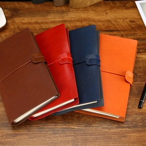 2025 Custom Refillable Vintage Design Travelers Journal Notebook Spiral Binding Vegan Leather Office Gift Cream White <b>Paper</b> - Product Image 6