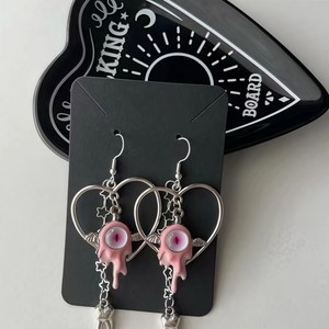 Boucles d'oreilles pendantes en forme de cœur Renxing Jewelry, en alliage plaqué, boucles d'oreilles tendance pour femmes, style 1, style 2 ES179 - Product Image 2