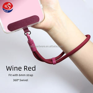 Nouveaux accessoires de lanière de téléphone portable en alliage de Zinc rouge noir Orange revêtement boucle de réglage crochets pivotants avec bouchons de cordon - Product Image 4