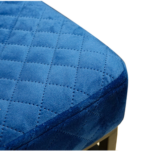 Pochette <span class=keywords><strong>tabouret</strong></span> de pied en velours bleu personnalisé, <span class=keywords><strong>design</strong></span> treillis de forme carrée, <span class=keywords><strong>pouf</strong></span> avec jambes cognitives, 1 pièce - Product Image 4