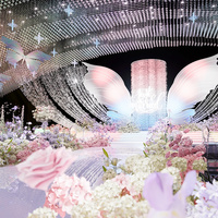 Lustre LED Moderne Créatif en Cristal de Grande Taille pour Mariage, Luminaire Suspendu Décoratif Personnalisé pour Salle de Banquet