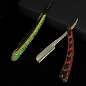 Rasoir pour hommes 2 couleurs rétro <span class=keywords><strong>à</strong></span> lame unique, épilation manuelle, bois de barbier, rasoir droit en métal sur la signification - Product Image 3