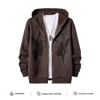 Sweat à capuche unisexe 100% coton doublé, fermeture éclair, coupe classique, manches longues, poche, motif cœur, veste streetwear tricotée pour l'hiver