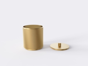 MAXERY Boîte de rangement de luxe côtelée en laiton massif pour bougies, cotons-tiges et bijoux, pour la décoration du <span class=keywords><strong>comptoir</strong></span> de salle de bain - Product Image 6
