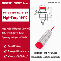 Capteur de proximité inductif Domenzi M30, série résistante à la chaleur pour haute température, 15 mm, NPN NO, IP67, 160°C, non encastré