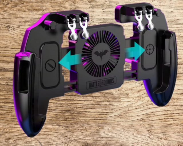 M11 6-Fingers Control Gamepad for 4.7-6.5inch Mobile Phones PUBG Controller with Radiator for iPhone & Android Made of PC
