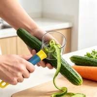 Éplucheur de légumes multifonctionnel avec lames en acier inoxydable, récipient, râpe à carottes, concombres, pommes de terre, hachoir et trancheuse à légumes