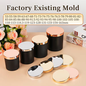 ガラス製キャンドルコンテナ用メタルジャーリッド、ブラック・シルバー・ゴールド・ローズゴールドの各色、複数サイズ対応、カスタムオーダー可能 - Product Image 2