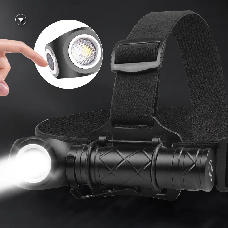 Powerful XHP50 Headlamp USB Rechargeable Flashlight Torch Light Lanterna Can As Headlight with Built-in Battery With Headband