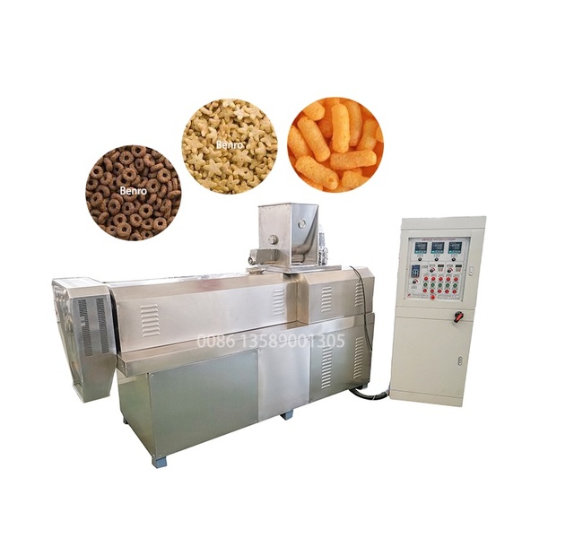 Commercial Ring Puffed Corn Snack Production Line Automated Extruding Food Processing Machine Stainless Steel Cereal Machinery