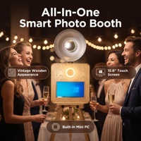 Mesin Photo Booth Kayu Retro Vintage dengan Layar Sentuh 15.6 inci, Printer Internal, dan Mini PC untuk Cetak Foto Swadaya
