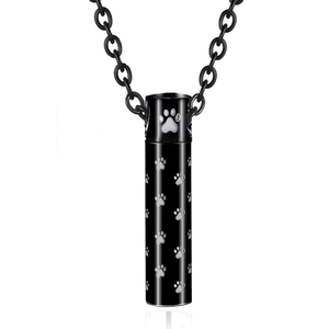 Kalung Liontin Botol Parfum Baja Anti Karat Kenang-kenangan Cetak Jejak Kaki Anjing Peliharaan Custom - Product Image 2