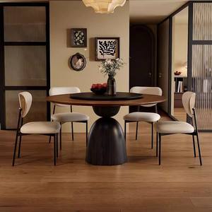 Ensemble de <span class=keywords><strong>table</strong></span> à manger ronde à usage domestique de petite taille <span class=keywords><strong>avec</strong></span> <span class=keywords><strong>plateau</strong></span> rotatif pour un usage quotidien - Product Image 3