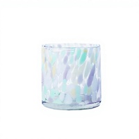 Vases à bougies en verre soufflé à motifs, faits à la main, pour la décoration intérieure, verres à bougies mouchetés, pots à bougies en verre pour parfums d'intérieur - Vente en gros