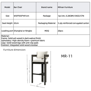 Sgabello da Bar in <span class=keywords><strong>Legno</strong></span> Massello Personalizzato, Disponibile in Vari Tessuti e Colori <span class=keywords><strong>di</strong></span> <span class=keywords><strong>Legno</strong></span>, Sedia da Bancone Commerciale all'Ingrosso - Product Image 3