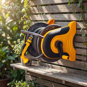 Enrouleur de tuyau d'arrosage en plastique durable anti-UV autoportant 1/2" 100 pieds pour jardin et pelouse - Product Image 3