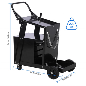 Chariot de soudage en acier inoxydable <span class=keywords><strong>à</strong></span> 2 niveaux et 4 tiroirs, <span class=keywords><strong>table</strong></span> inclinable, roulettes pivotantes <span class=keywords><strong>à</strong></span> 360°, chariot de rangement pour outils, capacité de charge de 220 lb - Product Image 1