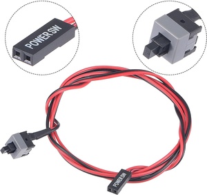 Kabel Daya sakelar tombol tekan On-Off 2 Pin merah dan hitam untuk komputer ATX untuk aplikasi elektronik - Product Image 2