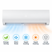 Climatiseur mural mini-split domestique certifié CE CB, chauffage rapide, refroidissement, faible consommation d'énergie, système AC, classe énergétique
