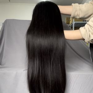 Perruque Lace Front Transparente 13x4 en Cheveux Bruts Birmans avec Baby Hair, Noir Naturel, Densité 180%, Cheveux Brésiliens Remy, Longue Longueur - Product Image 4