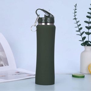 Adults Stainless Steel Water Bottle With Modern Design <b>Straw</b> <b>Cup</b> for Travel-Friendly Use - Product Image 2