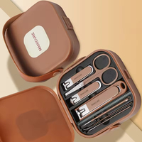 Ensemble de coupe-ongles JM en acier inoxydable coloré, 8 pièces, coupe-cuticules, soin des pieds, boîte cadeau, coupe-ongles haut de gamme pour femmes et hommes