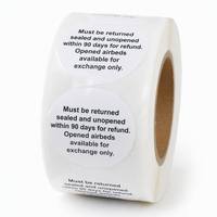 Autocollant d'emballage rond personnalisé avec logo blanc, impression d'autocollants en vinyle autocollants imperméables, étiquettes rondes adhésives en rouleau