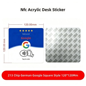 Support de table personnalisé en acrylique avec carte RFID NFC NTAG216 13,56 MHz pour avis clients et évaluations étoilées pour restaurants et commerces - Product Image 3
