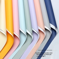 Papier d'emballage vierge coréen écologique personnalisé double face en PVC et papier sulfurisé imperméable, rouleau 58x58cm pour bouquets de fleurs et cadeaux