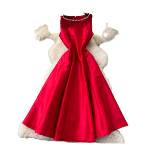 Robe de Soirée Élégante et Luxueuse sans Manches à Paillettes Coupe Trapèze avec Col en Cristal, Modèle Sophistiqué 2026 pour Femme, Idéale pour le Bureau et les Occasions Formelles - Product Image 4