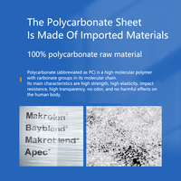 Plaque de polycarbonate rigide transparente double face anti-UV de 1 mm à 20 mm d'épaisseur, incassable, protégée des UV des deux côtés, écologique, pour toiture
