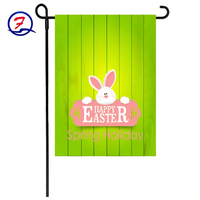 Impression par sublimation de haute qualité 30x45cm drapeau de pelouse double face 12x18 pouces ligne bleue drapeau de jardin vierge avec support de poteau