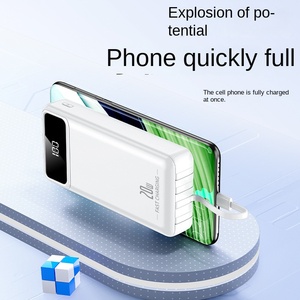 Sạc dự phòng tích hợp cáp, sạc nhanh 10000mAh-20000mAh, công suất 20W, in logo tùy chỉnh, nguồn pin ngoài - Product Image 3