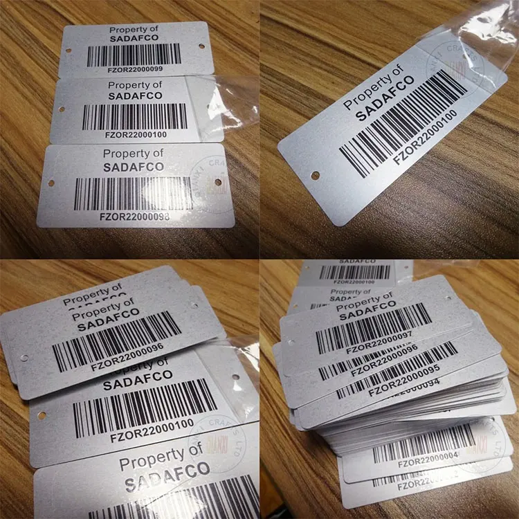 Metall-Serienummer Ausrüstung Namensschild lasermarkiert QR-Code-Tracking-Etikett sequentieller Barcode Aluminium Vermögensbestand ID-Tags