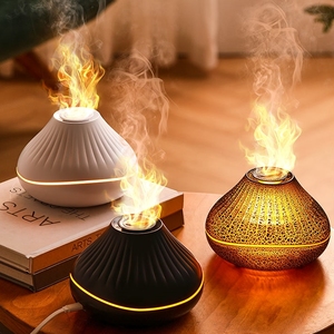 <span class=keywords><strong>Diffuseur</strong></span> d'aromathérapie à flamme réaliste, humidificateur à flamme multicolore pour la maison et le bureau - Product Image 1