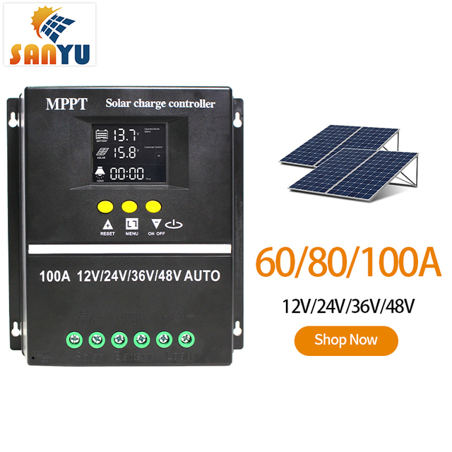 Solar Charge Controller 12v24v36v48v Mppt Solar Charge Controller 100a 80a 60a Mppt Charge Controller Equipped with USB Port A01