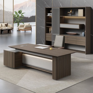 Nuova Scrivania Direzionale a L in MDF Melaminico E1 con Ricarica Wireless e Serratura a Impronta Digitale - Product Image 2