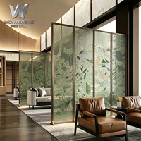 Paravent en verre découpé au laser moderne sur mesure, cloison en acier inoxydable pour la maison, la villa, le hall d'hôtel, le restaurant, le café, le bureau