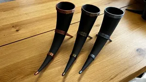 Durable Quality Food Safe Materials Polished <b>Drinking</b> Horn Unique Home <b>Bar</b> With Metal Stand at Affdordable Price - Product Image 6