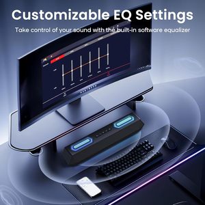 ลำโพงคอมพิวเตอร์ 40W บลูทูธ 5.3 USB-C ซาวด์บาร์เสียงดิจิตอล พร้อมไฟ RGB ซอฟต์แวร์ปรับแต่ง <span class=keywords><strong>EQ</strong></span> สำหรับเล่นเกมส์ ใช้ได้กับคอมพิวเตอร์ตั้งโต๊ะและแล็ปท็อป - Product Image 4